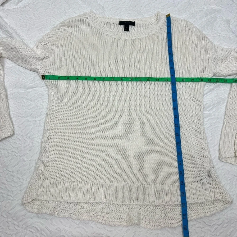 🎁 J. Crew White Linen Knit Sweater XS